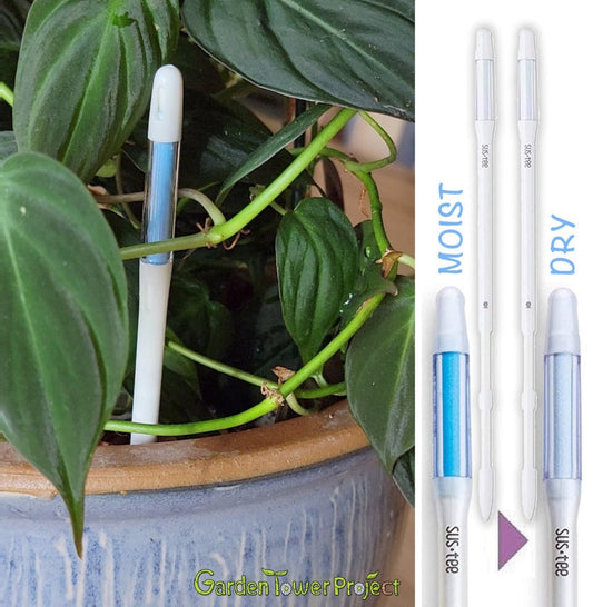 Sustee Aquameter Set of 2, Plant Moisture Sensor/Indicator, (White, Large, Refillable)